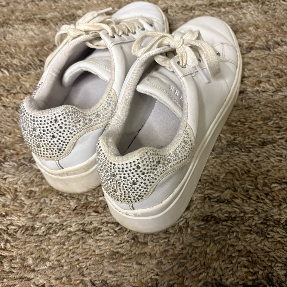 Guess White and Silver Women's Sneakers